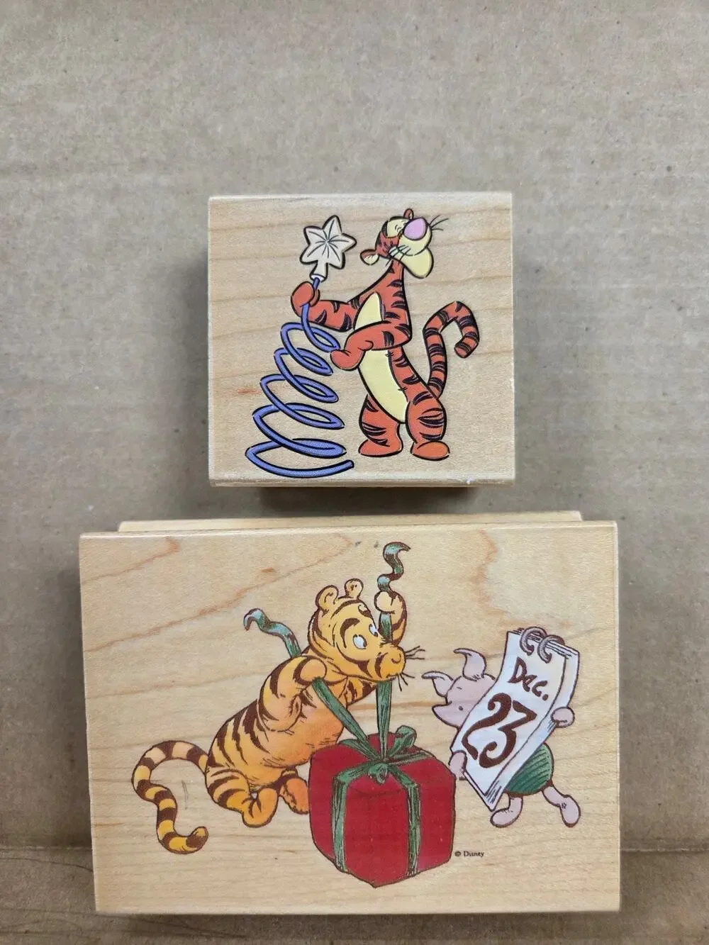 All Night Media Disney Pooh Tigger Rubber Ink Stamps Crafting Scrapbook Lot of 2